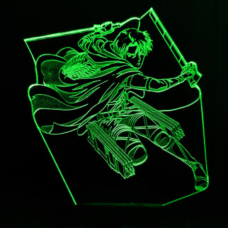 Акриловий світильник-нічник Леві Аккерман 2 (Levi Ackerman) зелений tty-n001053 - Інтернет-магазин спільних покупок ToGether