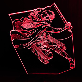 Акриловий світильник-нічник Леві Аккерман 2 (Levi Ackerman) червоний tty-n001054 - Інтернет-магазин спільних покупок ToGether