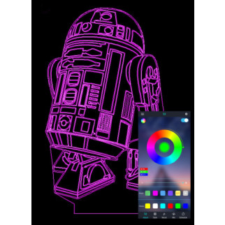 Акриловий світильник-нічник керування з телефона Зоряні війни R2-D2 tty-n000719 - Інтернет-магазин спільних покупок ToGether