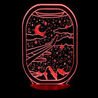 Акриловий світильник-нічник Нічний політ червоний tty-n001075 - Інтернет-магазин спільних покупок ToGether