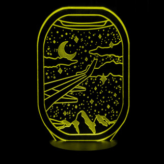 Акриловий світильник-нічник Нічний політ жовтий tty-n001076 - Інтернет-магазин спільних покупок ToGether
