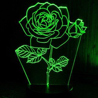 Акриловий світильник-нічник Троянда зелений tty-n001144 - Інтернет-магазин спільних покупок ToGether