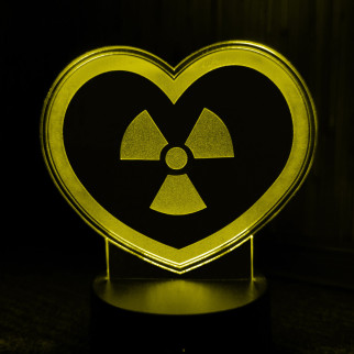 Акриловий світильник-нічник Сердце Радіація жовтий tty-n001153 - Інтернет-магазин спільних покупок ToGether