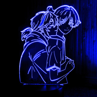 Акриловий світильник-нічник Кадзуха та Скарамучча синій tty-n001157 - Інтернет-магазин спільних покупок ToGether
