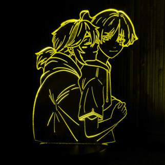 Акриловий світильник-нічник Кадзуха та Скарамучча жовтий tty-n001160 - Інтернет-магазин спільних покупок ToGether