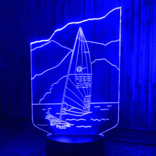 Акриловий світильник-нічник Вітрильний спорт синій tty-n001227 - Інтернет-магазин спільних покупок ToGether