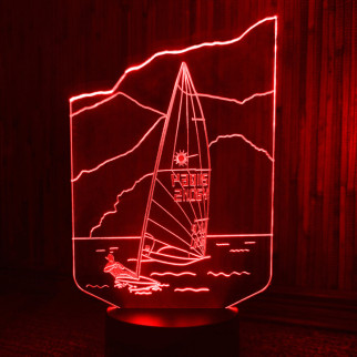 Акриловий світильник-нічник Вітрильний спорт червоний tty-n001229 - Інтернет-магазин спільних покупок ToGether