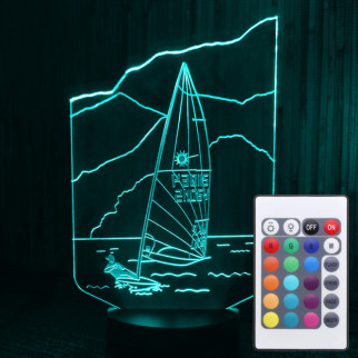Акриловий світильник-нічник з пультом 16 кольорів Вітрильний спорт tty-n001232 - Інтернет-магазин спільних покупок ToGether