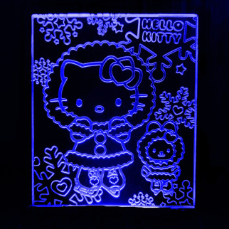 Акриловий світильник-нічник Хелоу Кіті зимова синій tty-n001262 - Інтернет-магазин спільних покупок ToGether