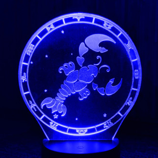 Акриловий світильник-нічник Знаки зодіаку Рак синій tty-n001269 - Інтернет-магазин спільних покупок ToGether