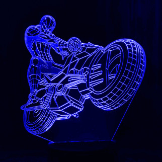 Акриловий світильник-нічник Людина-Павук мотоцикл синій tty-n001276 - Інтернет-магазин спільних покупок ToGether