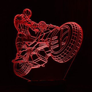 Акриловий світильник-нічник Людина-Павук мотоцикл червоний tty-n001278 - Інтернет-магазин спільних покупок ToGether