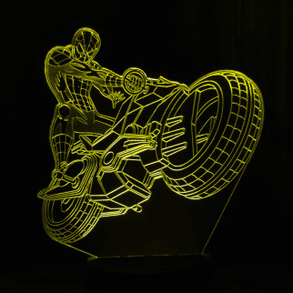Акриловий світильник-нічник Людина-Павук мотоцикл жовтий tty-n001279 - Інтернет-магазин спільних покупок ToGether