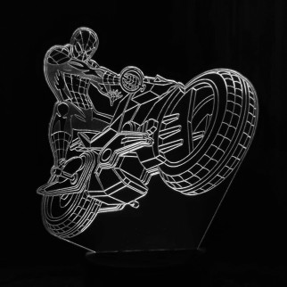 Акриловий світильник-нічник Людина-Павук мотоцикл білий tty-n001280 - Інтернет-магазин спільних покупок ToGether