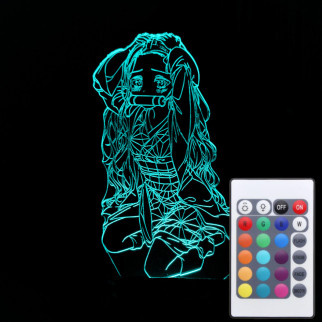 Акриловий світильник-нічник з пультом 16 кольорів Незуко Камадо 2 tty-n001365 - Інтернет-магазин спільних покупок ToGether