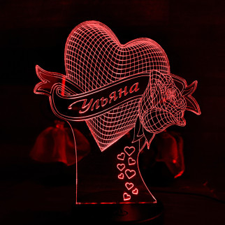 Акриловий світильник-нічник Серце з ім'ям червоний tty-n001446 - Інтернет-магазин спільних покупок ToGether