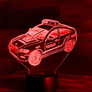 Акриловий світильник-нічник Машина поліції червоний tty-n001467 - Інтернет-магазин спільних покупок ToGether