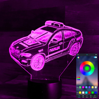 Акриловий світильник-нічник керування з телефона Машина поліції tty-n001471 - Інтернет-магазин спільних покупок ToGether