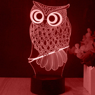 Акриловий світильник-нічник Сова червоний tty-n001474 - Інтернет-магазин спільних покупок ToGether