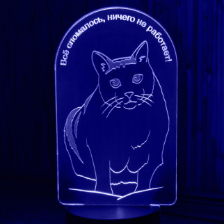 Акриловий світильник-нічник Кіт Бендер синій tty-n001556 - Інтернет-магазин спільних покупок ToGether