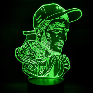 Акриловий світильник-нічник Lil Peep зелений tty-n001746 - Інтернет-магазин спільних покупок ToGether