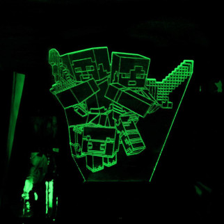 Акриловий світильник-нічник Minecraft 2 зелений tty-n001830 - Інтернет-магазин спільних покупок ToGether