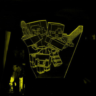 Акриловий світильник-нічник Minecraft 2 жовтий tty-n001832 - Інтернет-магазин спільних покупок ToGether
