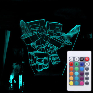 Акриловий світильник-нічник з пультом 16 кольорів Minecraft 2 tty-n001834 - Інтернет-магазин спільних покупок ToGether