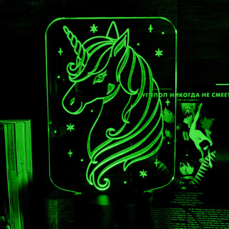 Акриловий світильник-нічник Єдиноріг зелений tty-n001942 - Інтернет-магазин спільних покупок ToGether