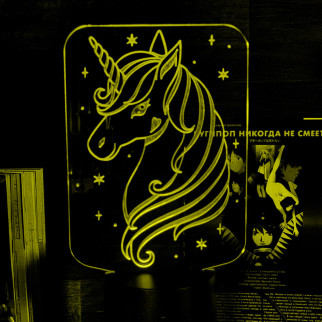 Акриловий світильник-нічник Єдиноріг жовтий tty-n001944 - Інтернет-магазин спільних покупок ToGether