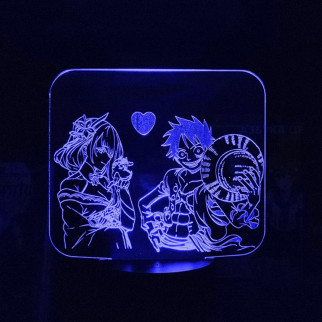 Акриловий світильник-нічник Д. Луффі та Райден синій tty-n002032 - Інтернет-магазин спільних покупок ToGether