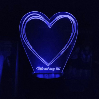 Акриловий світильник-нічник Серце Тобі під силу усе синій tty-n002060 - Інтернет-магазин спільних покупок ToGether