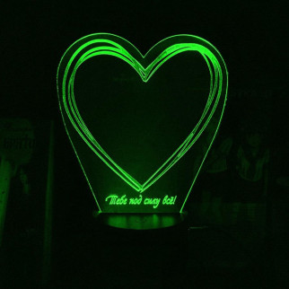 Акриловий світильник-нічник Серце Тобі до снаги все зелений tty-n002061 - Інтернет-магазин спільних покупок ToGether