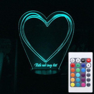 Акриловий світильник-нічник з пультом 16 кольорів Серце тобі під силу усе tty-n002065 - Інтернет-магазин спільних покупок ToGether