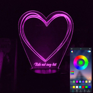 Акриловий світильник-нічник керування з телефона Серце тобі під силу усе tty-n002066 - Інтернет-магазин спільних покупок ToGether