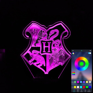 Акриловий світильник-нічник керування з телефона Hogwarts School tty-n002080 - Інтернет-магазин спільних покупок ToGether