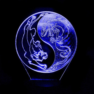 Акриловий світильник-нічник Інь та Ян синій tty-n002081 - Інтернет-магазин спільних покупок ToGether
