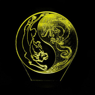 Акриловий світильник-нічник Інь та Ян жовтий tty-n002084 - Інтернет-магазин спільних покупок ToGether