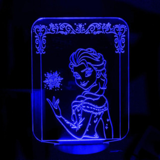 Акриловий світильник-нічник Ельза Крижане серце синій tty-n002109 - Інтернет-магазин спільних покупок ToGether