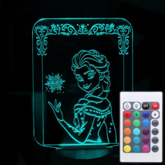 Акриловий світильник-нічник з пультом 16 кольорів Ельза Крижане серце tty-n002114 - Інтернет-магазин спільних покупок ToGether