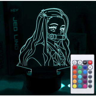 Акриловий світильник-нічник з пультом 16 кольорів Nezuko Kamado 4 tty-n002163 - Інтернет-магазин спільних покупок ToGether