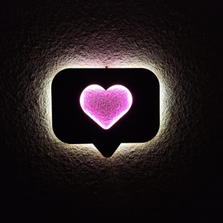 Панно декоративне картина на стіну Лайк LED підсвітка 300х250 acr-p000026 - Інтернет-магазин спільних покупок ToGether