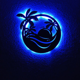 Панно декоративне картина на стіну Морський пейзаж LED підсвітка 410х450 acr-p000055 - Інтернет-магазин спільних покупок ToGether