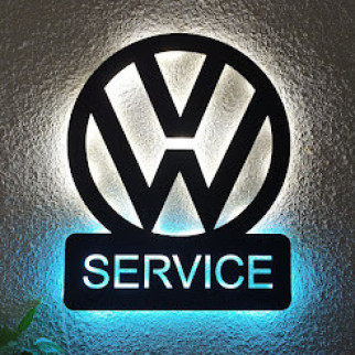 Панно декоративна картина на стіну Volkswagen SERVICE LED підсвітка 490х600 acr-p000100 - Інтернет-магазин спільних покупок ToGether