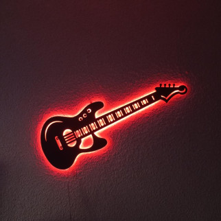 Панно декоративна картина на стіну Гітара LED підсвітка 250х742 acr-p000106 - Інтернет-магазин спільних покупок ToGether
