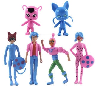 Леді баг фігурки рожеві Lady bug леді баг та супер кіт набір фігурок ігрові фігурки 6 шт - Інтернет-магазин спільних покупок ToGether