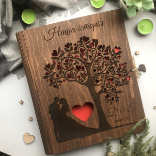 Оригінальний подарунок на дерев'яне весілля - альбом для фото з іменним гравіюванням на замовлення - Інтернет-магазин спільних покупок ToGether