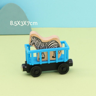 Дерев'яний вагон із зеброю на магнітах - Інтернет-магазин спільних покупок ToGether