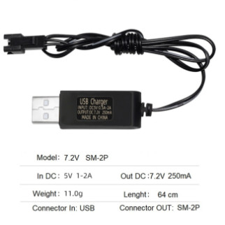 Зарядний пристрій USB для акумуляторів радіокерованих іграшок квадрокоптерів airsoft страйкбол Li-Po Li-ion 7.2V 250 mAh SM 2P - Інтернет-магазин спільних покупок ToGether