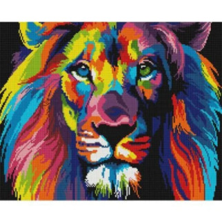 Алмазна мозаїка "Веселковий лев" 40х50 см - Інтернет-магазин спільних покупок ToGether